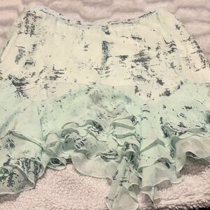 DKNY Asymmetrical Skirt in Light Green and Black